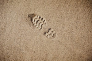 Footprint in sand